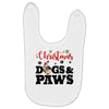 christmas dogs and paws Baby Bibs