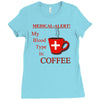 coffee lovers medical alert Ladies Fitted T-Shirt