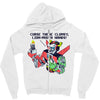 lion mouth hands Zipper Hoodie