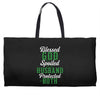 blessed god by spoiled by my husband protected by both Weekender Totes