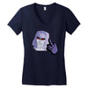 mega flipped off Women's V-Neck T-Shirt