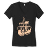 Never Give Up Uterine Cancer Awareness Women's V-Neck T-Shirt
