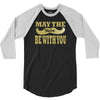 funny black mustache may the stache be with you 3/4 Sleeve Shirt