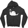 apatosaurus white Zipper Hoodie
