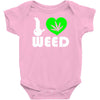 i love weed fun Baby Onesie