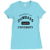 dumbass university t shirt school party funny tee Ladies Fitted T-Shirt