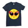 Lemon with Disco Glasses Ladies Fitted T-Shirt