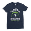 alien abductee survivor tour ufo nerd geek comic funny Ladies Fitted T-Shirt