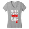 Keep Calm And Kill Zombies Women's V-Neck T-Shirt