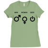 man woman geek symbols Ladies Fitted T-Shirt