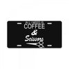 all i need is coffee sciossors License Plate
