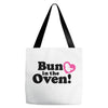 Bun in the Oven with Heart Baby Girl Tote Bags