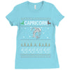 capricorn christmas ugly sweater Ladies Fitted T-Shirt