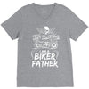 You Cant Scare Me I am Biker Father V-Neck Tee