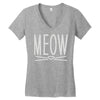 meow cute cat face Women's V-Neck T-Shirt