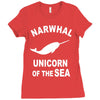 narwhals Ladies Fitted T-Shirt