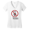no cell phones Women's V-Neck T-Shirt