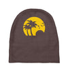 beach silhouette birds sand sunset Baby Beanies