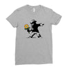 banksy flower Ladies Fitted T-Shirt