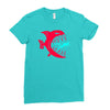 monster fish eats diver Ladies Fitted T-Shirt