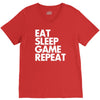 eat sleep game repeat V-Neck Tee