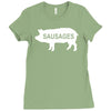 pig sausages funny Ladies Fitted T-Shirt