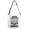 never underestimate an old man Adjustable Strap Totes