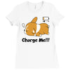 corgi cute puppy low battery charge me Ladies Fitted T-Shirt
