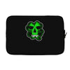 celtic green clover skull patch, irish biker patches Laptop sleeve