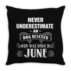 never underestimate an old man who was born in june Throw Pillow