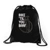 bike 'til you barf Drawstring Bags
