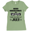 never underestimate an old man who was born in july Ladies Fitted T-Shirt