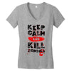Keep Calm And Kill Zombies Women's V-Neck T-Shirt