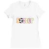 soccer neon rhinestud Ladies Fitted T-Shirt