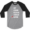 Lgbt Checklist 3/4 Sleeve Shirt
