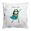 anxiety girl Throw Pillow