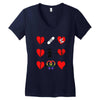 ls lesbian full heart Women's V-Neck T-Shirt