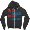 one shift two shift red shift blue shift Zipper Hoodie