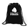pull my finger Drawstring Bags