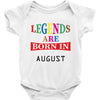 legends are born august Baby Bodysuit