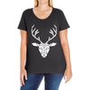 poly deer Ladies Curvy T-Shirt