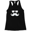 hipster glasses and moustache Racerback Tank