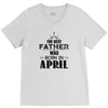 The Best Father Was Born In April V-Neck Tee