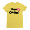 Bun in the Oven with Heart Baby Girl Ladies Fitted T-Shirt