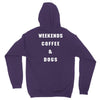 weekends coffe and dogs white back Unisex Hoodie
