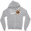 football infinity love Zipper Hoodie