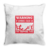 warning if zombies chase us i'm tripping you Throw Pillow