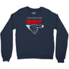i'm with this idiot funn Crewneck Sweatshirt
