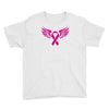 breast cancer ribbon with wing Youth Tee