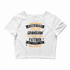 Super Cool Grandson Of A Freaking Awesome Father Crop Top